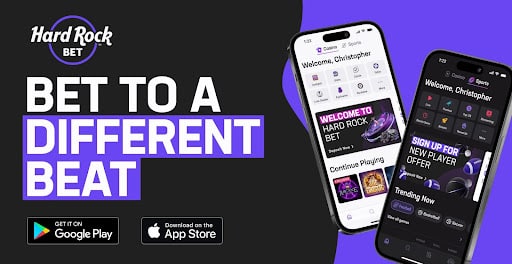 Image for the section Introduction to Hard Rock Bet. It shows a screenshot of the homepage and how the design looks on smartphones.