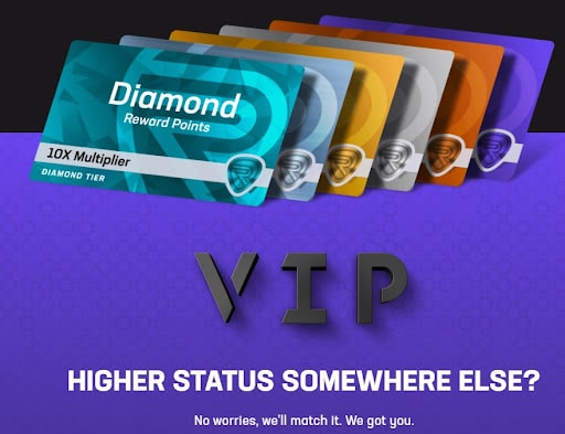 Image for the section VIP Club at Hard Rock Bet. It shows the loyalty page of the official website.